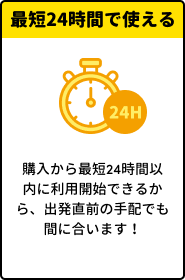 最短24時間で使える