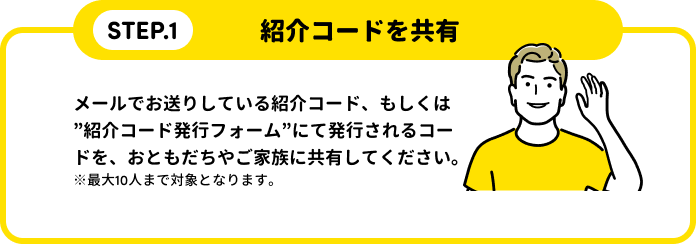 STEP.1 紹介コードを共有